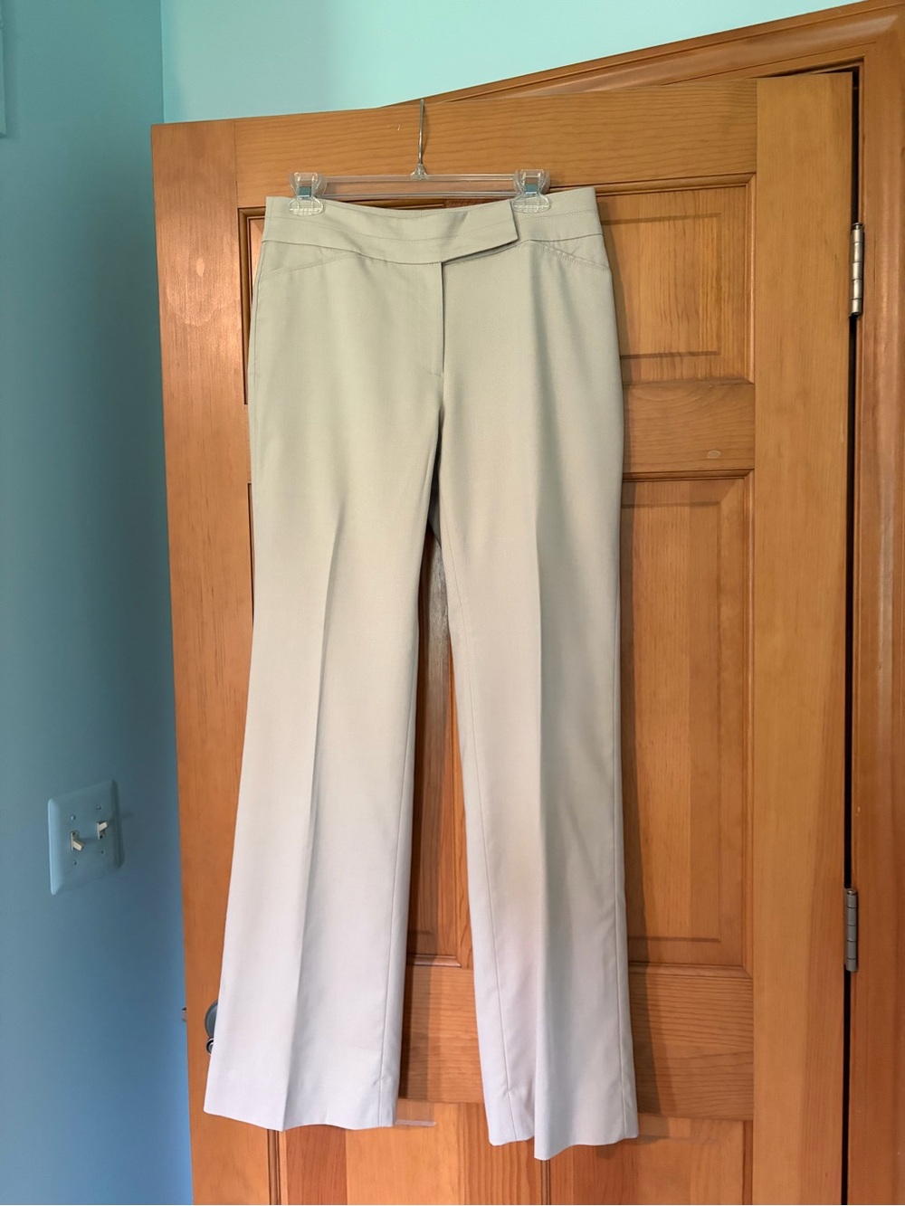White House Black Market Light Beige Wide-Leg Dress Pants